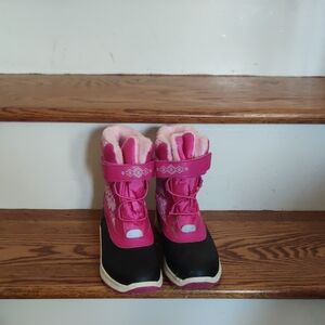 Pink and Black Winter Boots